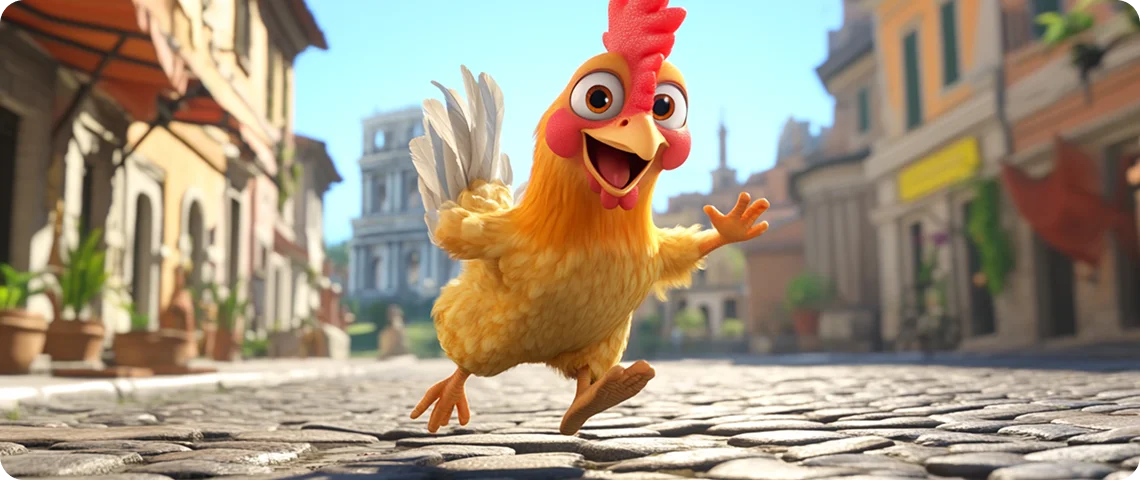 First happy chicken in the game