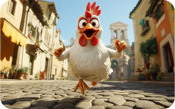 Third happy chicken in the game